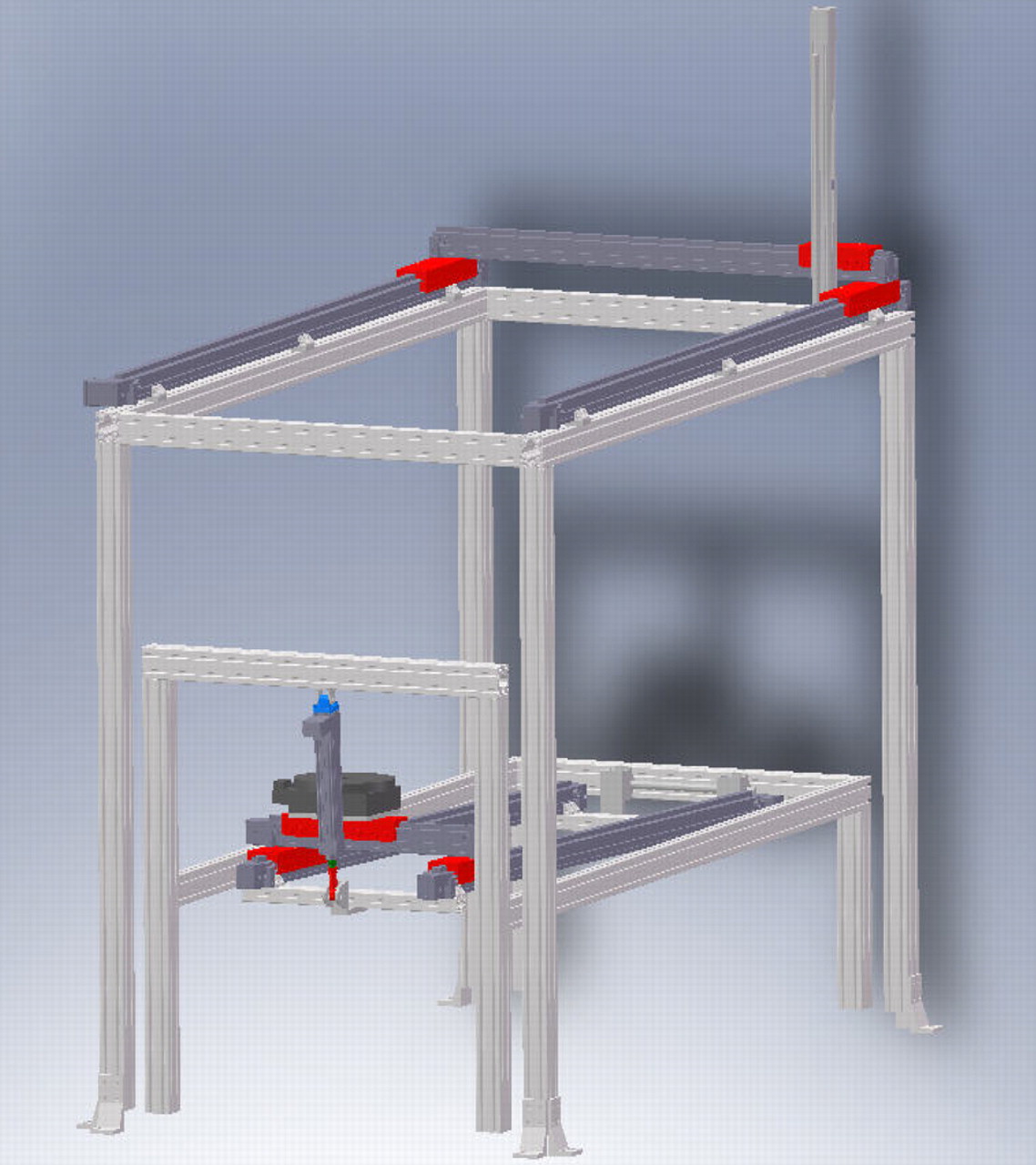 Fig. 1 
            Schematic view of the testing system,
showing the torso and hand frames along with the reference system
for both frames.
          