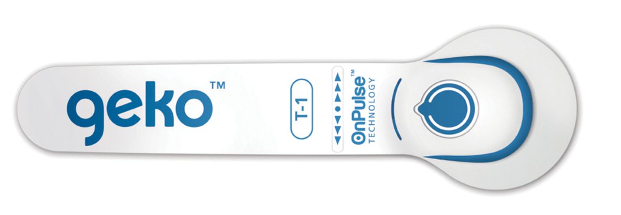 Fig. 1 
          Photograph of the geko electrostimulation
device (FirstKind Ltd, High Wycombe, United Kingdom).
        