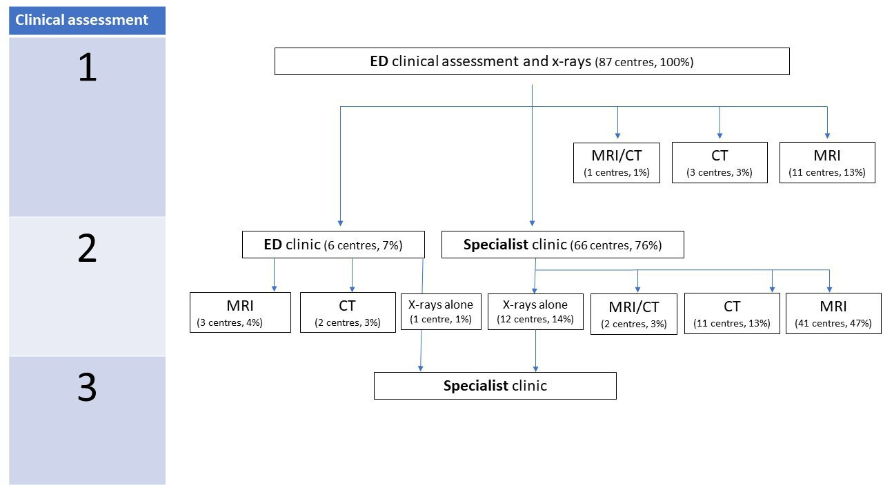 Fig. 1 
            A summary of pathways from the emergency department.
          